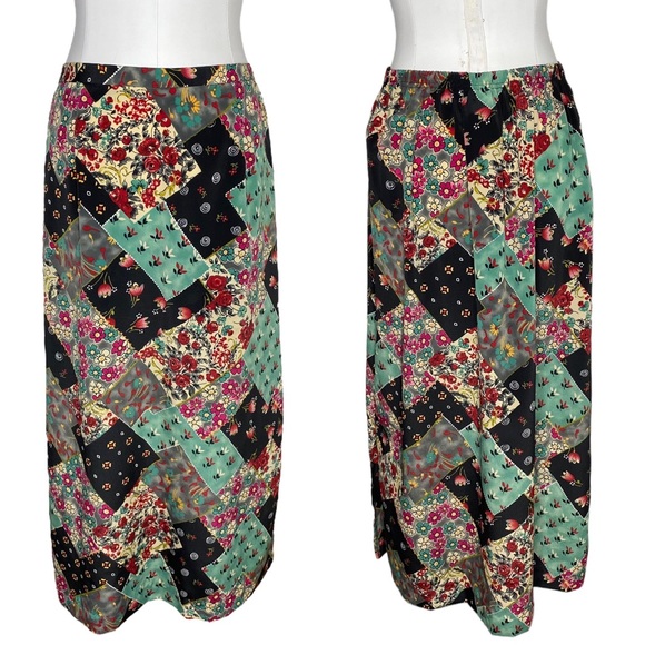 Vintage Patchwork Print Maxi Skirt - Picture 10 of 10